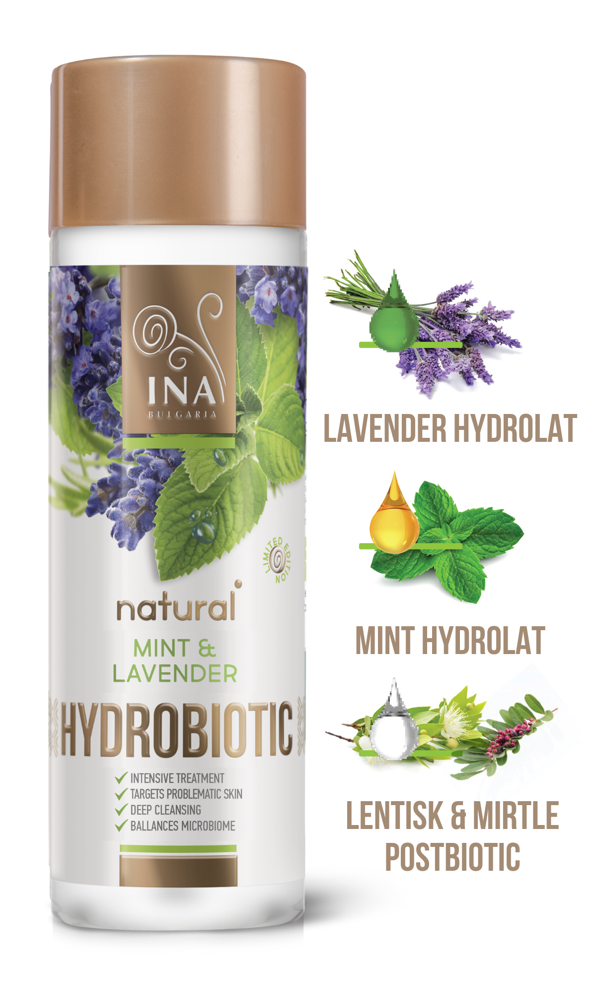 Hydrobiotic – Lavender & Mint - intensive care against ACNE (150ml)