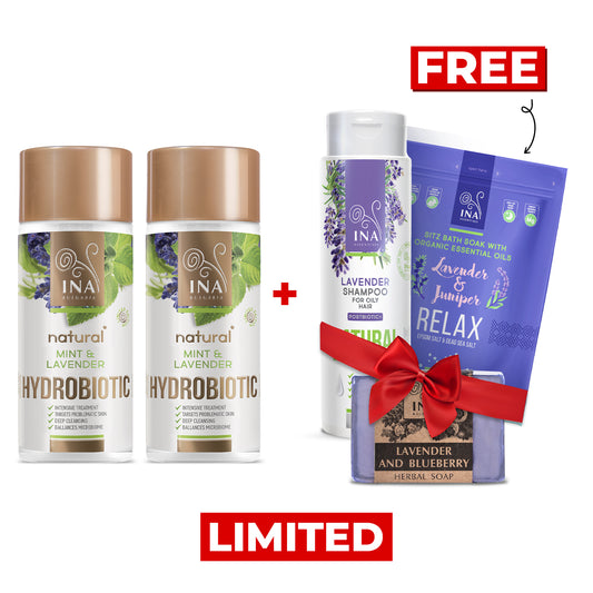 Buy 2 Lavender Hydrobiotic, Get a Lavender Shampoo, Soap and Bath Salts for Free
