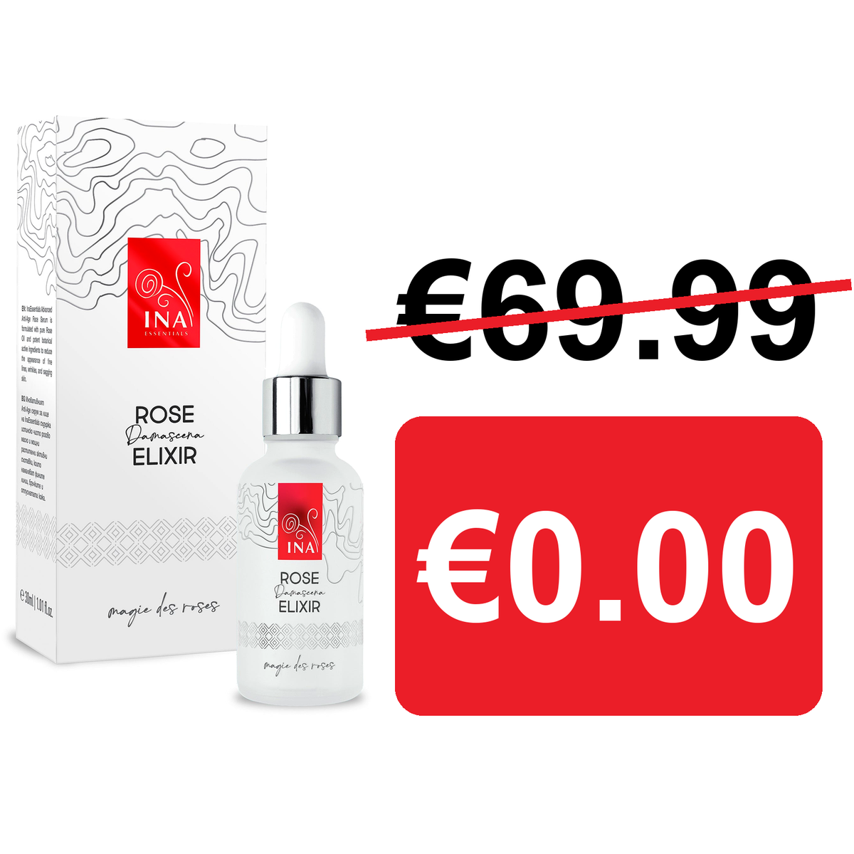 + Gift Intensive Anti-Age Face Serum with Organic Rose Oil – Rose Elixir
