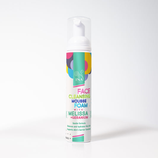 Natural Cleansing Foam for Face with Lemon Balm and Geranium - for every skin type