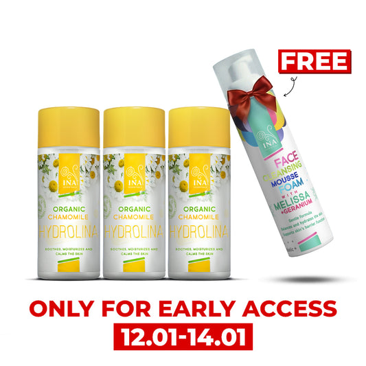 Buy 3x Chamomile Hydrolina, Get 1 Cleansing Face Foam for Free