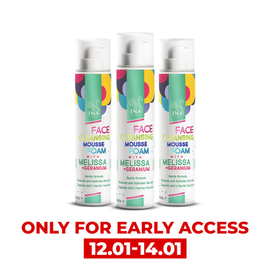 Promo Set 3 Natural Cleansing Foam for Face with Lemon Balm and Geranium