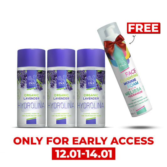 Buy 3x Lavender Hydrolina, Get 1 Cleansing Face Foam for Free