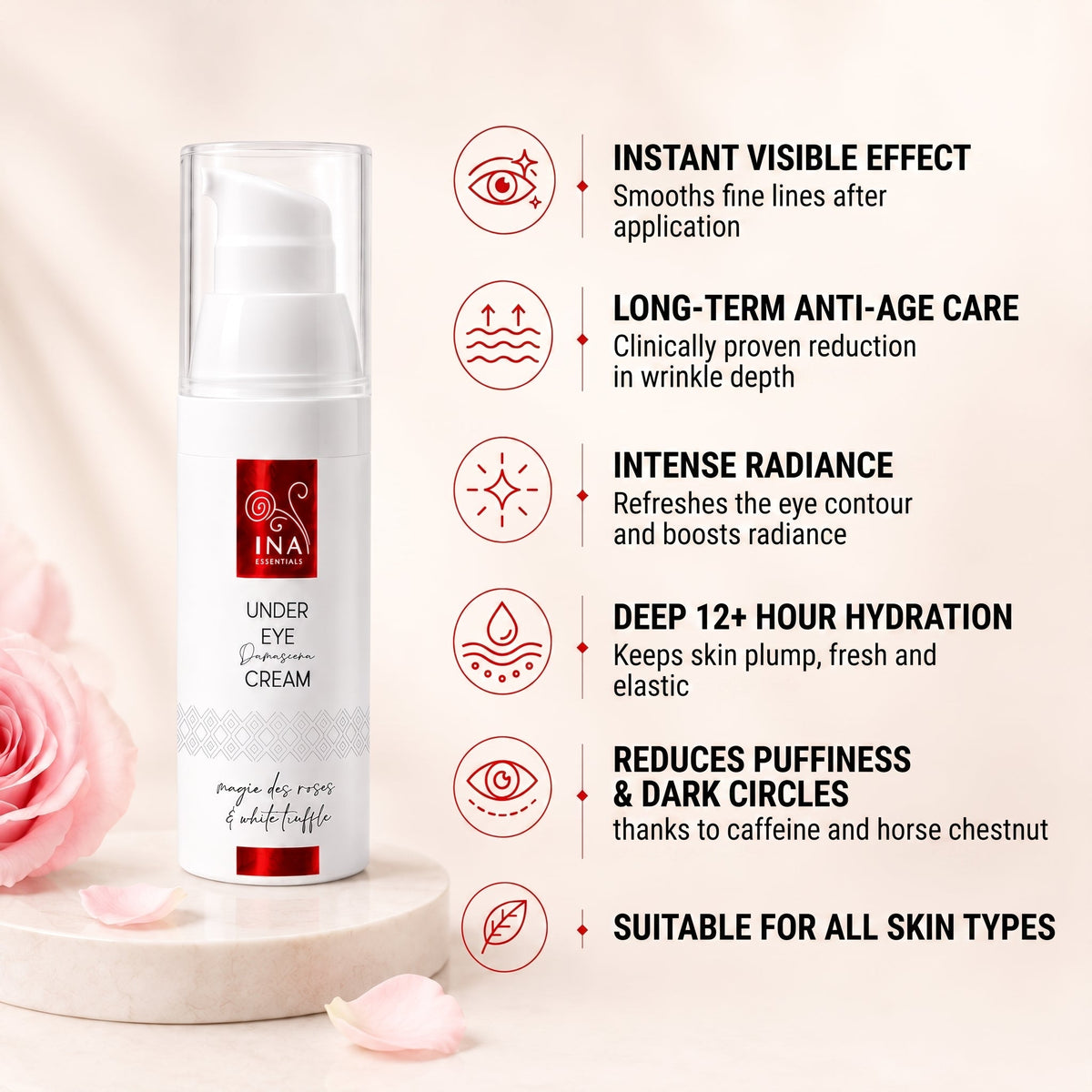 Premium Anti-Age Eye Cream with Rose - Buy 2, Get 1 Free