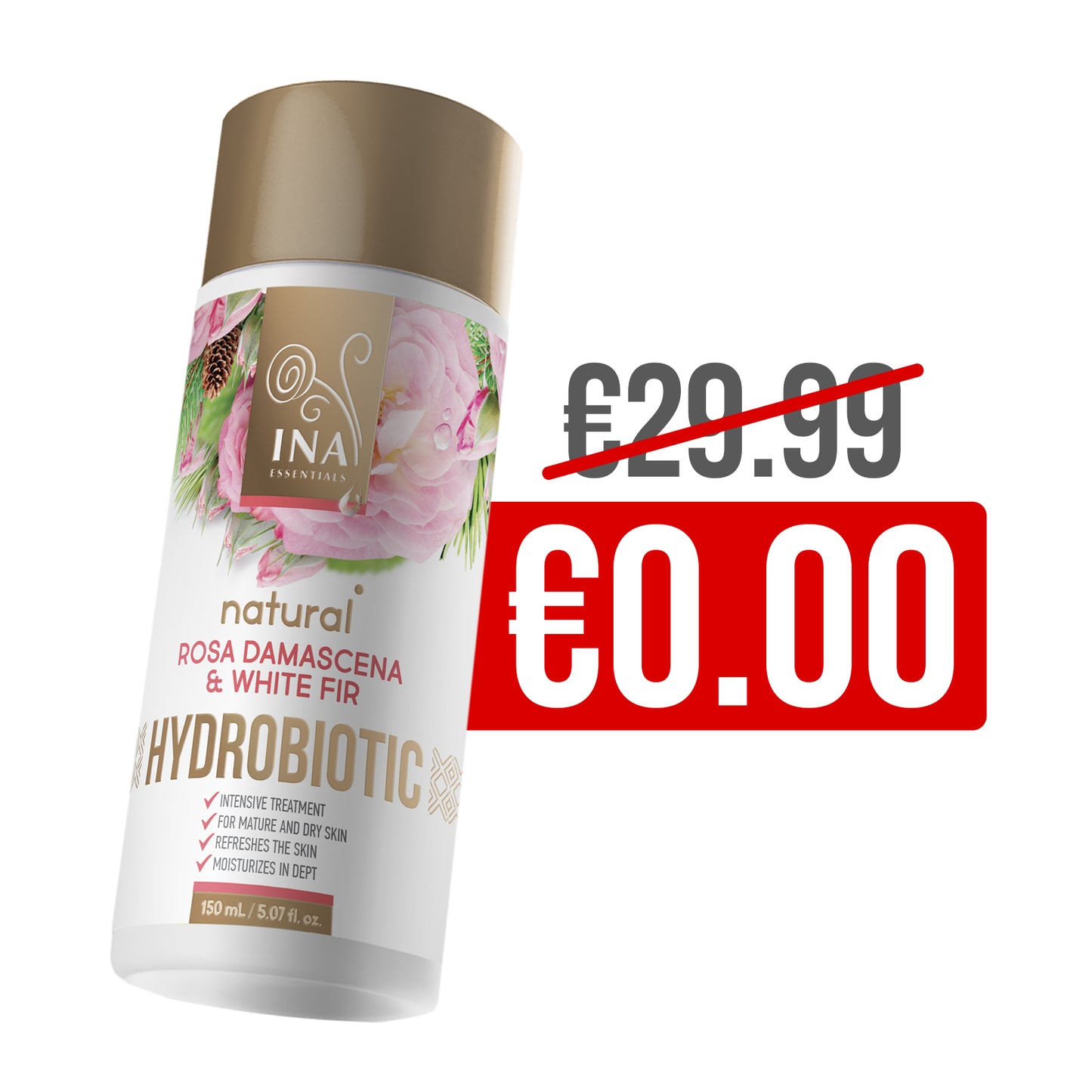 + Gift Hydrobiotic - Rose, White Fir & Lemon peel - intensive Anti-Age care