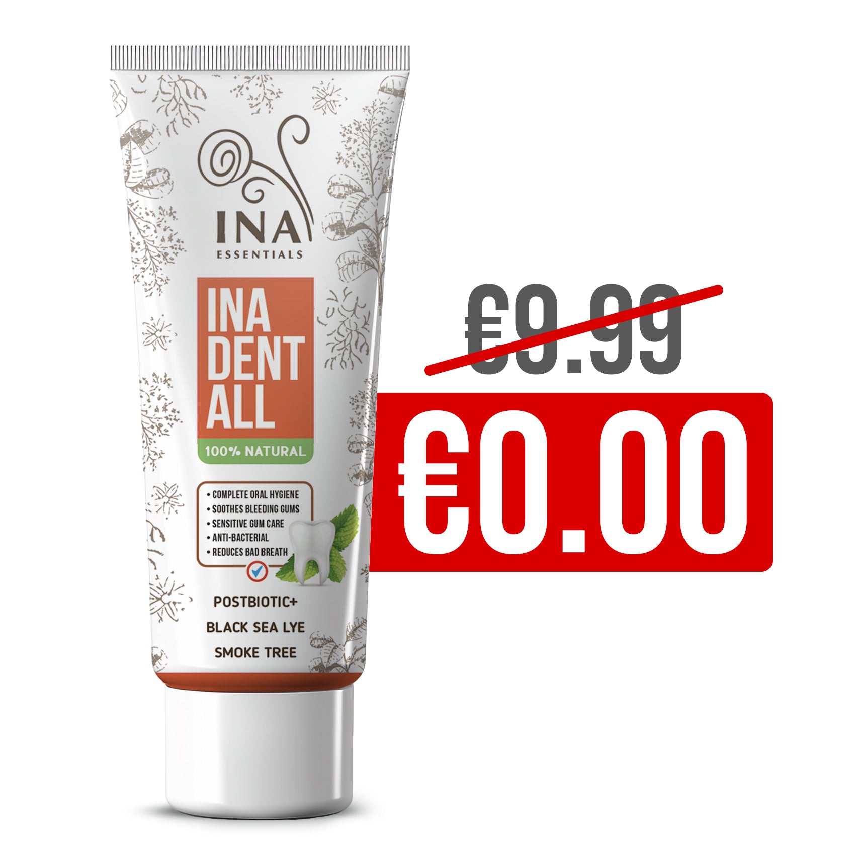 + Gift Natural Fluoride-Free Toothpaste Ina Dent-All