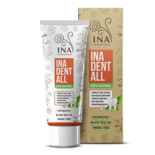 Natural Fluoride-Free Toothpaste with Smoke Tree, Black Sea Lye, and Postbiotic - Ina Dent-All