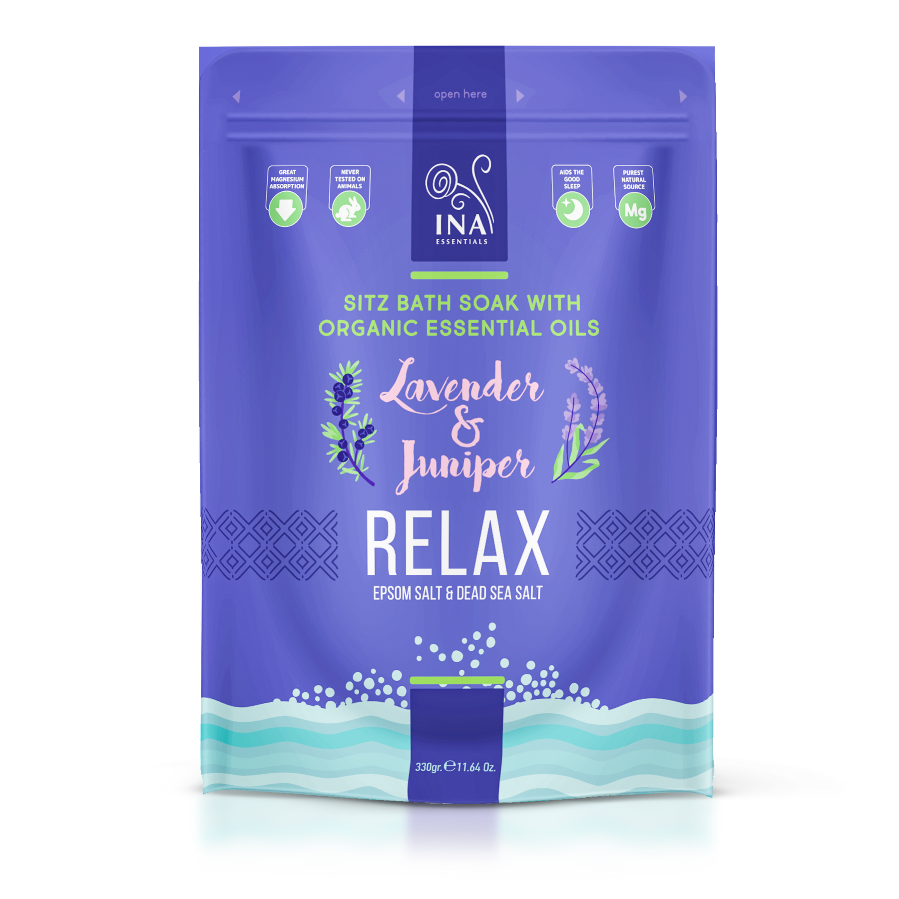 Relax–Sitz bath salts with Lavender and Juniper for relaxation and stress relief