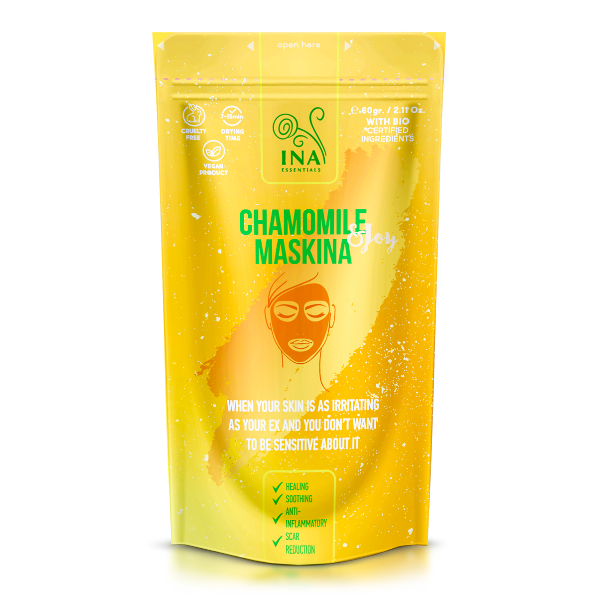 Chamomile Maskina - for SENSITIVE and IRRITATED skin (60g)