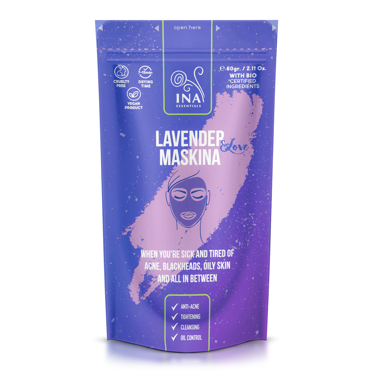 Lavender Maskina - for OILY and ACNE-PRONE skin (60g)