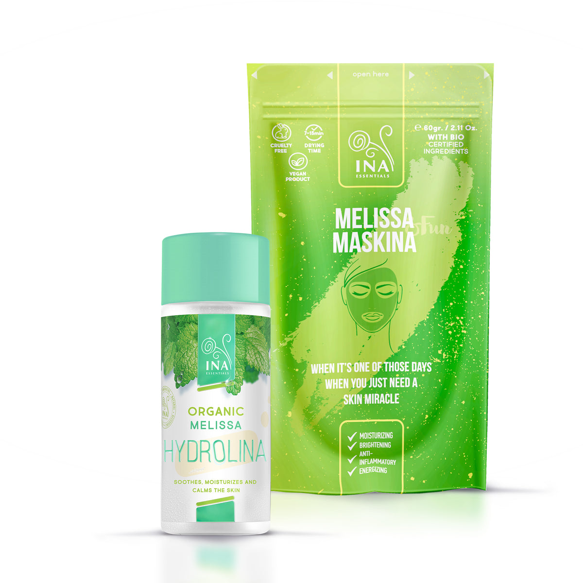 Melissa Maskina (60g) & Melissa water-Hydrolina - DIY Combo for DULL and DRY skin