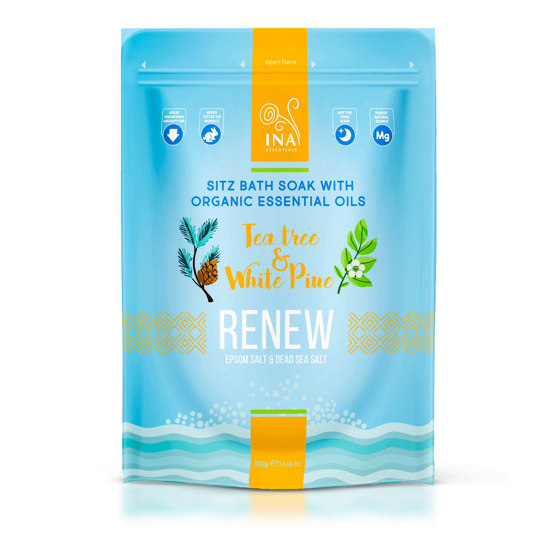 Renew– Sitz bath salts with Tea tree and White pine for tired legs and fungus