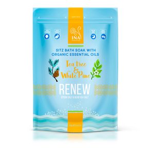 Renew– Sitz bath salts with Tea tree and White pine for tired legs and fungus
